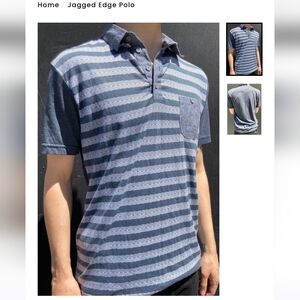 MEN'S PX CLOTHING PREMIUM XPRESSION BLUE & WHITE STRIPED SHORT SLEEVE POLO
